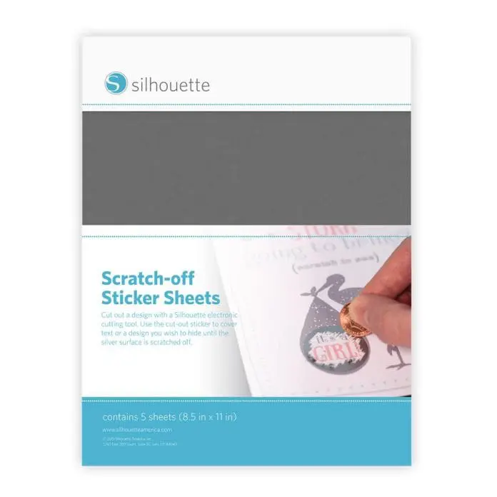 ScratchoffSilver Arts & Crafts : Silhouette Scratch off Stickers Sheets (Silver)