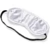 Sublimation Blanks : Eye Mask, Silver White satin with flexible black elastic band (CODE: GIFT-17560)