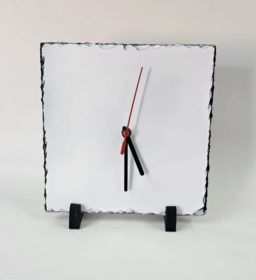 Stone Clock Front Sublimation Blanks : Glossy Slate Stone Clocks For Sublimation (20 by 20cm) (TTX)