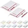 Stationery : A5 Blank Coloured Trim White Notebooks with Pen & Clear Zipper bag [GF-AM-1104]