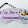 Sublimation Blanks : Eye Mask, Silver White satin with flexible black elastic band (CODE: GIFT-17560)