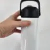 Sublimation Blanks : 12oz White Kids Sublimation Steel tumbler with black flip cap, carry handle & spout