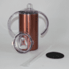 Sublimation Blanks : Seamless ROSE GOLD 12oz Straight Sippy Tumblers with Dual Lid