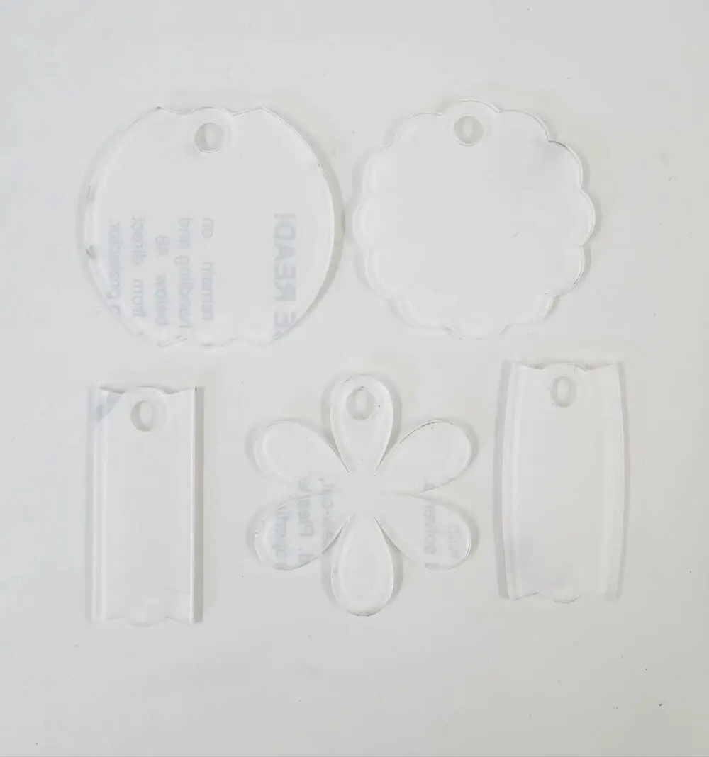 40oz NamePlate Style All Laser Acrylic Shapes : 3mm CLEAR 40oz Stanley Acrylic Name Plate (Blank or UV Direct Print) (5 Styles)
