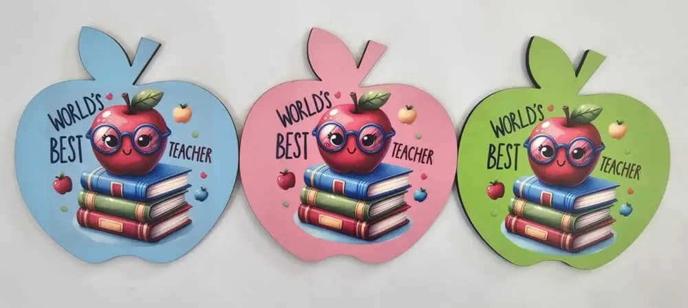 Apple Laser Sublimation Blanks : Super Glossy 3mm Single Sided COASTERS Sublimation MDF (House, Apple, Circle, Square Sharp, Square Rounded, Heart)