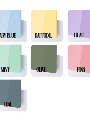 BabyFootPastelColours Laser Acrylic Shapes : 3mm Cast Pastel Acrylic Range : A6, A5, A4, A3 Boards