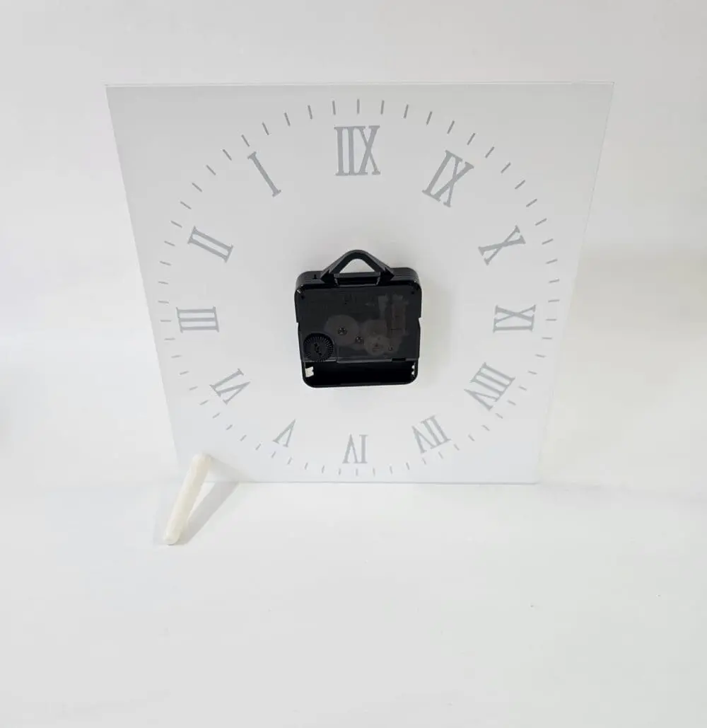 Back Mirror Glass cLOCK Sublimation Blanks : Glass, Mirror Square Clock (With Roman Numerals)