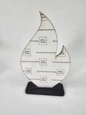 Flame award 2flame Laser Sublimation Blanks : 3mm Super Glossy Single or Double Sided Sublimation MDF Plaque/Award 2 FLAMES