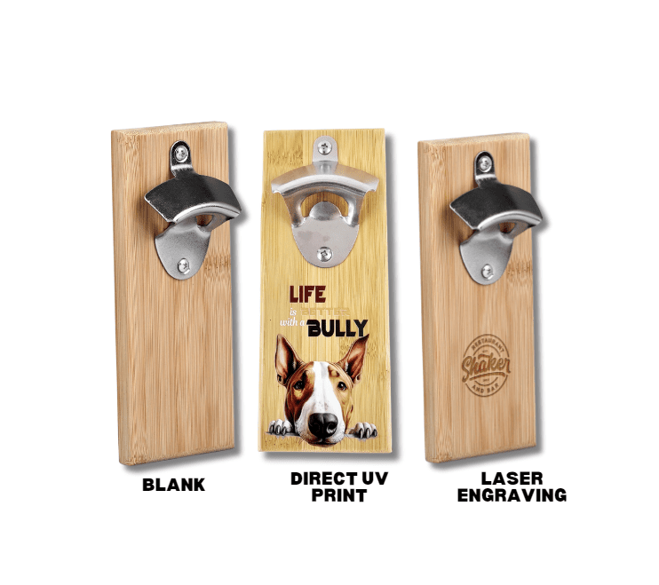 Woodburn, Engraving, vinyl or UV DTF : Okiyo Akeru Bamboo Fridge Bottle Opener (HL-OK-147-B)