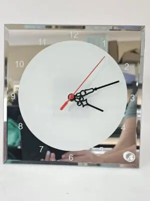 Sublimation Blanks : Glass, Mirror Square Clock (With Numbers)