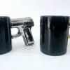 Novelty Mugs :  Pistol Gun Cup Ceramic Coffee Mug With Handle (Silver or Gold)