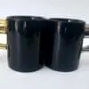 Novelty Mugs :  Pistol Gun Cup Ceramic Coffee Mug With Handle (Silver or Gold)