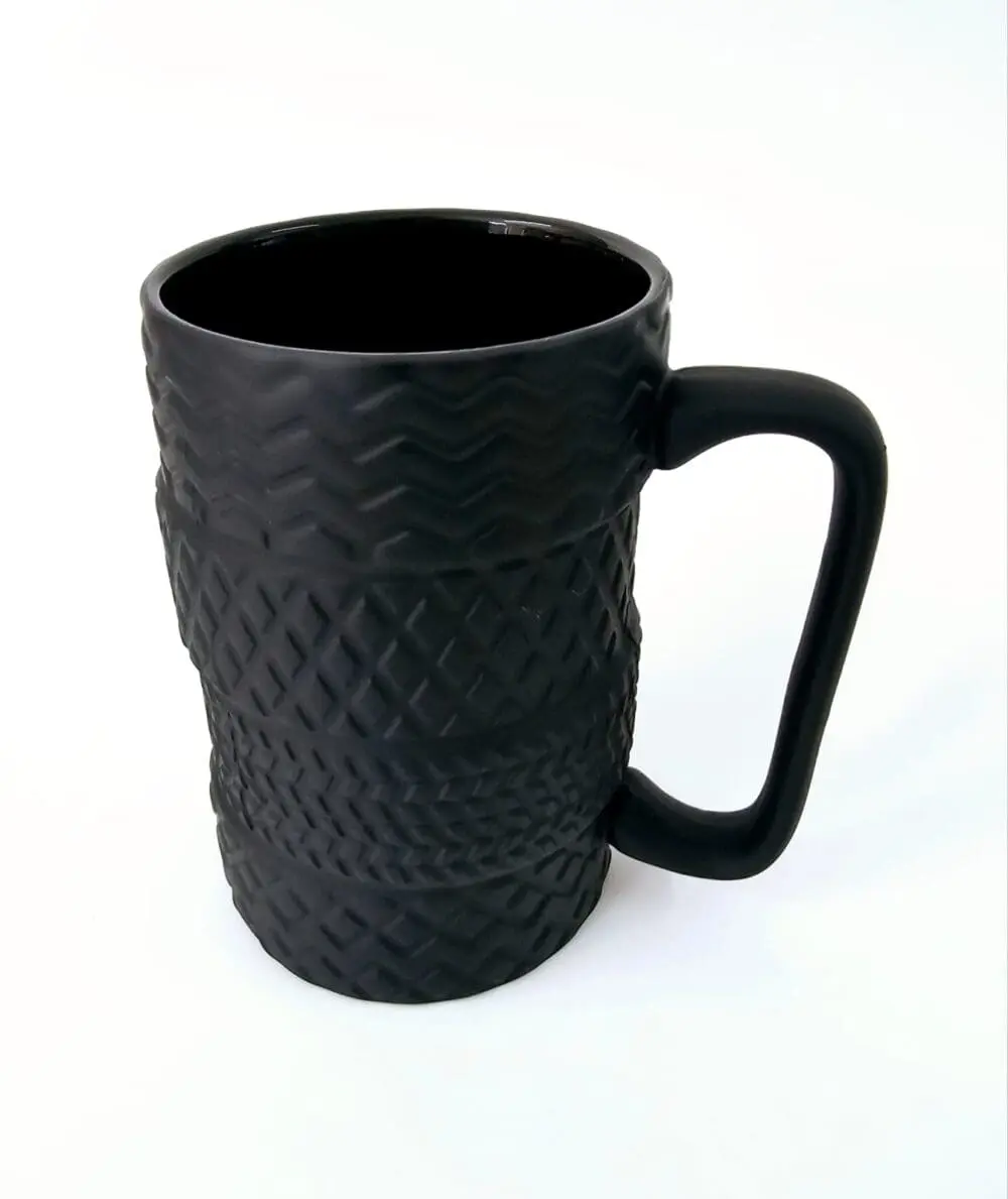 Limited Edition :  Novelty Ceramic Black Matte Car Tire Mug