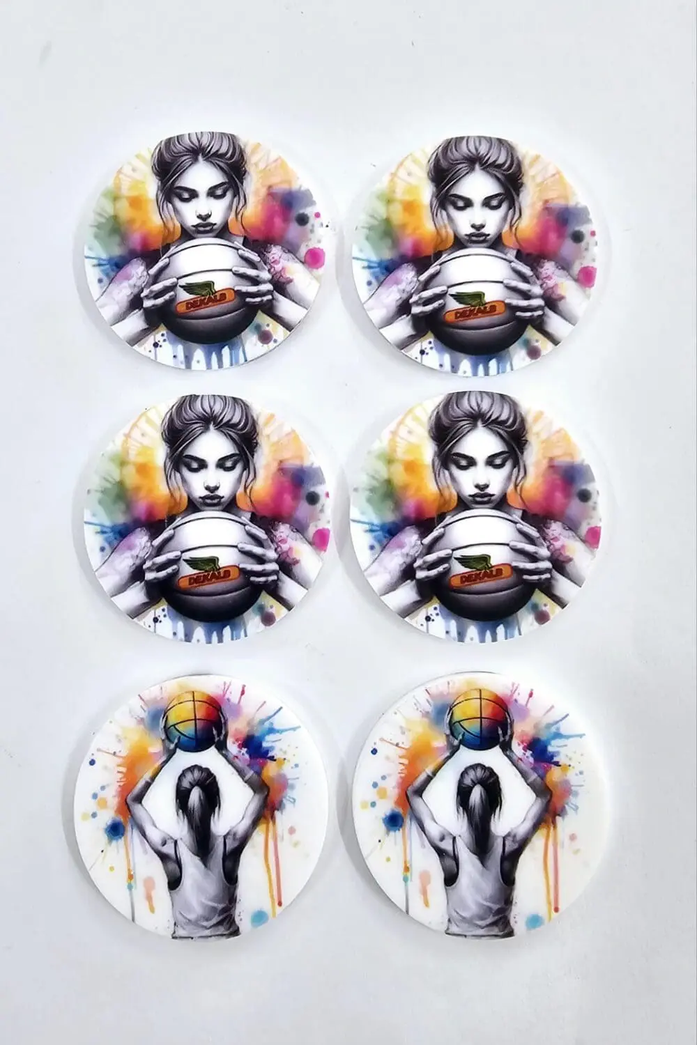 Token UV DTF Direct Print : 3mm WHITE Acrylic 4cm Tokens (Single or Double Sided print)