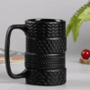 Limited Edition :  Novelty Ceramic Black Matte Car Tire Mug