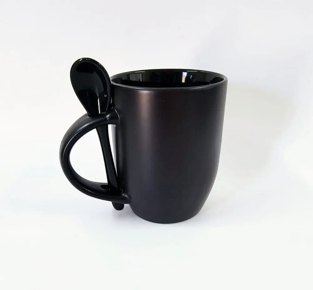 Sublimation Blanks : Sublimation 11oz Matte Black Magic Mug and Spoon Set (For Sublimation) (TTX)