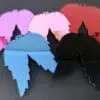 Laser Acrylic Shapes : MIRROR Acrylic Christmas Tree Shapes : Angel Wings Small/Large (3mm) [Black, Purple, Pink, Red, Blue]