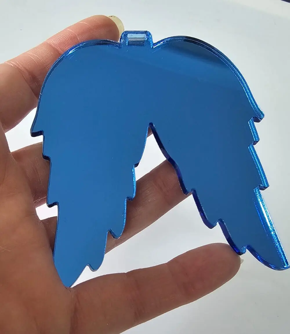 Laser Acrylic Shapes : MIRROR Acrylic Christmas Tree Shapes : Angel Wings Small/Large (3mm) [Black, Purple, Pink, Red, Blue]