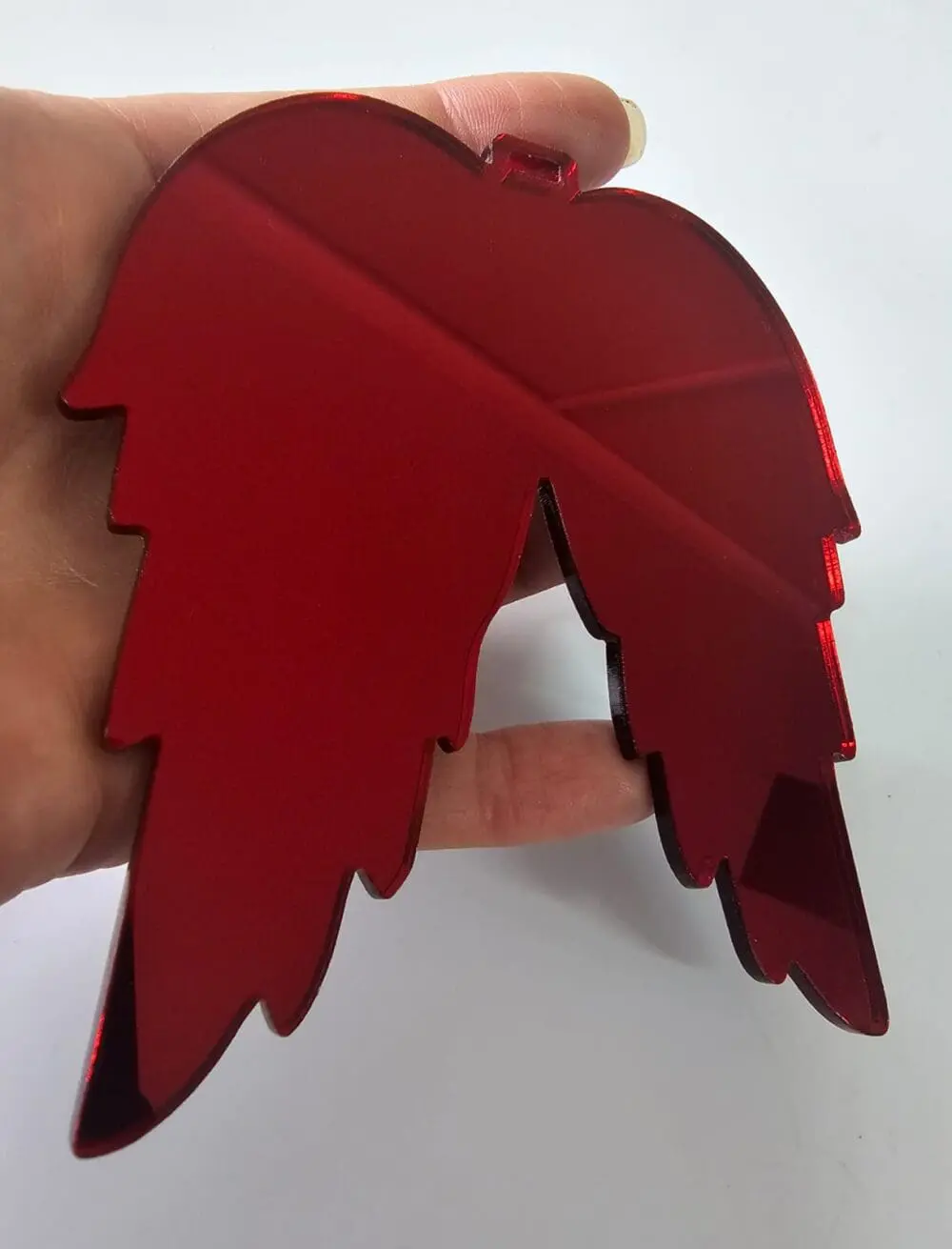 Laser Acrylic Shapes : MIRROR Acrylic Christmas Tree Shapes : Angel Wings Small/Large (3mm) [Black, Purple, Pink, Red, Blue]