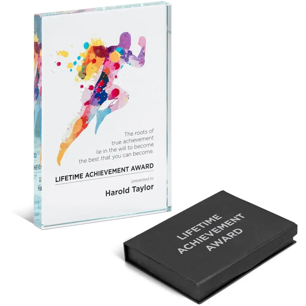 AWARD-100-default_1024X1024 Award/Trophy : UV Direct Print, 2cm thick Standing Rectangle Glass Award (AWARD-100)