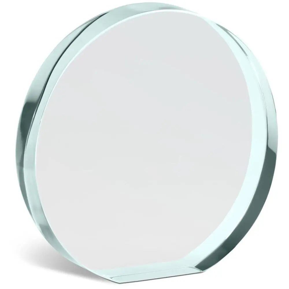 Award/Trophy : UV Direct Print, 3cm thick Standing Circular Glass Award (AWARD-105)