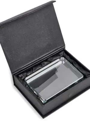 Award/Trophy : Blank 2cm thick Standing Mini Curved Rectangle Glass Award (AWARD-1405)