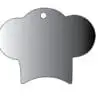 Laser Sublimation Blanks : Glossy 3mm Single or Double Sided Sublimation MDF CHEF HAT Keychain + 30mm Split Keyring