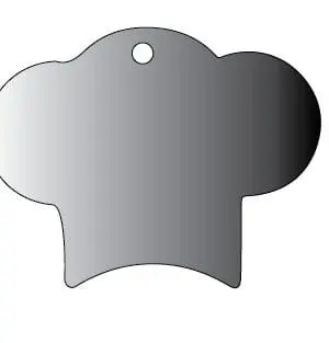 Laser Sublimation Blanks : Glossy 3mm Single or Double Sided Sublimation MDF CHEF HAT Keychain + 30mm Split Keyring