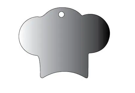 Chefhat Laser Acrylic Shapes : CLEAR Acrylic CHEF HAT disc+ 30mm Silver Split Keyring (1.5, 2, 3 & 5mm)