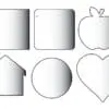 Coasters2 Laser Sublimation Blanks : Super Glossy 3mm Single Sided COASTERS Sublimation MDF (House, Apple, Circle, Square Sharp, Square Rounded, Heart)