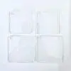 Laser  Acrylic Shapes : CLEAR SQUARE Acrylic, Disc (5 & 6cm) + 30mm Silver Split Keyring (1.5, 2, 3 & 5mm)