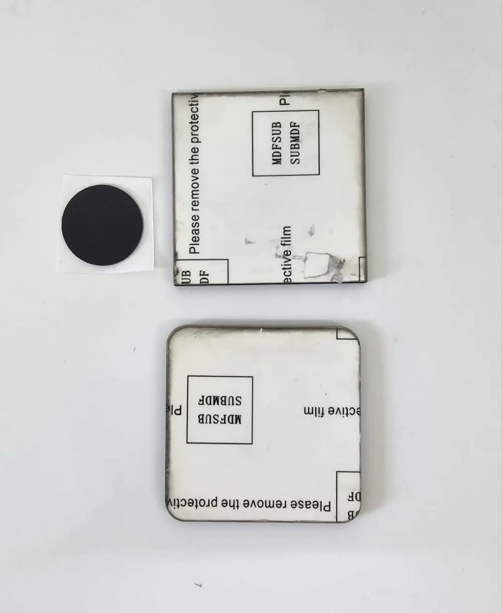MDF Magnet_Square Laser Sublimation Blanks : 3mm Super Glossy SQUARE Single Sided MDF Fridge Magnet