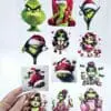 Printed Grinch Themed 3D UV Stickers : A4 Grinch Themed UV001 (Copy)