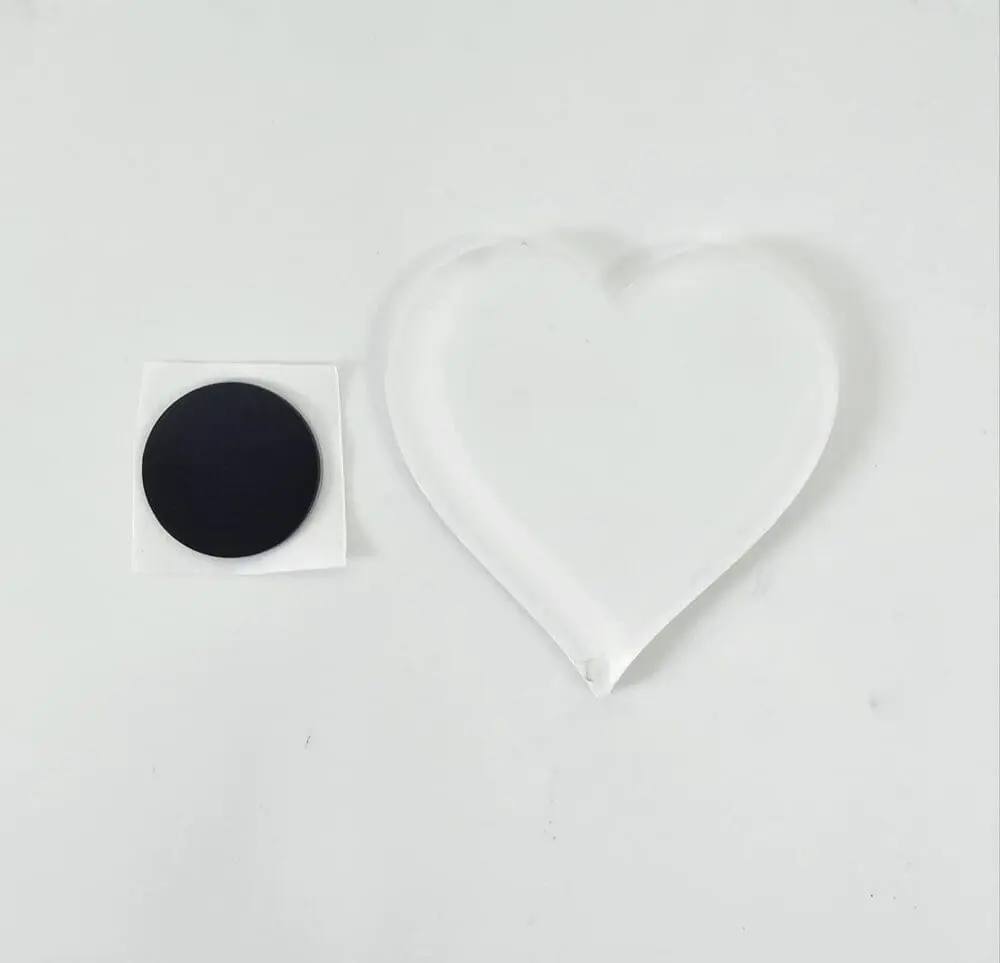 Subli Acylic Magnet Heart Laser Sublimation Blanks : 3mm Subli-Acrylic HEART Fridge Magnet