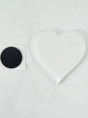 Subli Acylic Magnet Heart Laser Sublimation Blanks : 3mm Subli-Acrylic HEART Fridge Magnet