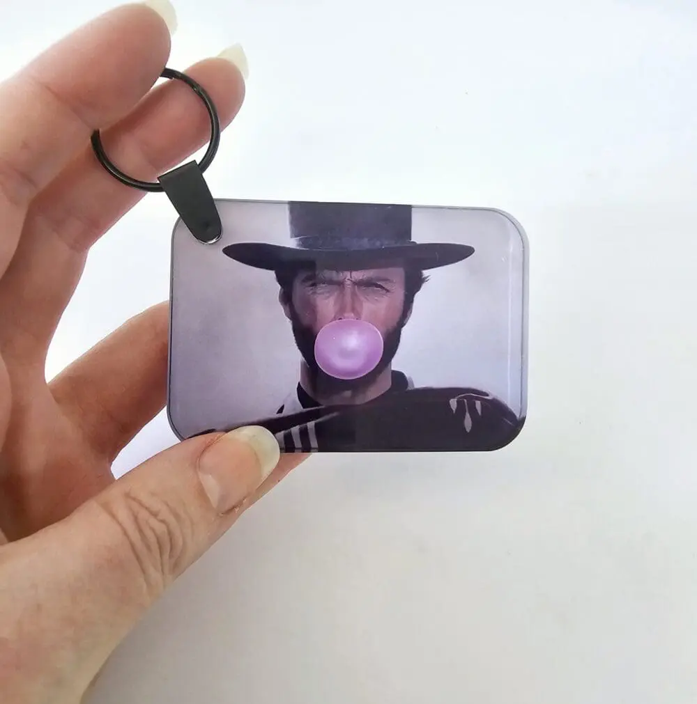 Subli Rect Keychain Laser Sublimation Blanks : 3 or 4mm RECTANGLE, 7.3 by 5cm Portrait or Landscape Subli-Acrylic, Disc + with split keyring & clip