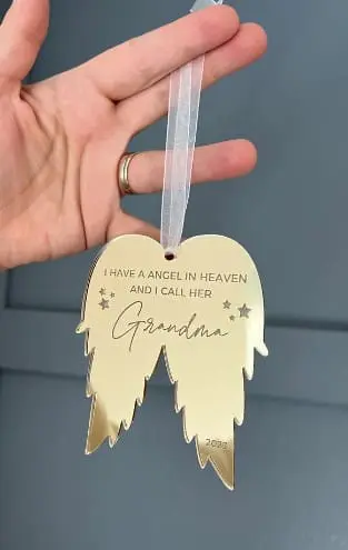Laser Acrylic Shapes : MIRROR Acrylic Christmas Tree Shapes : Angel Wings Small/Large (3mm) [Black, Purple, Pink, Red, Blue]