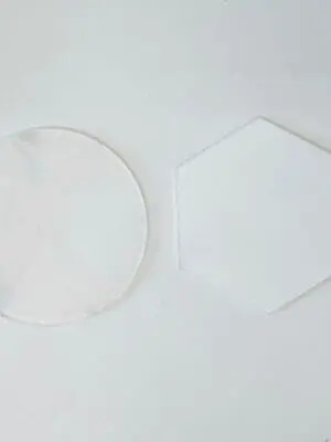 Laser Acrylic Blanks : CLEAR Acrylic Milestones (10cm Round or Hexagon) [1.5, 2, 3 and 5mm]