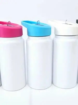 Sublimation Blanks : 420ml (14oz) White Flip Spout Tumbler & Coloured Lids