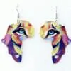 Africa with heart earrings EARR10b Laser Acrylic Shapes : (EARR10) 3mm Blank Subli Acrylic Africa with Heart Earrings + attachments