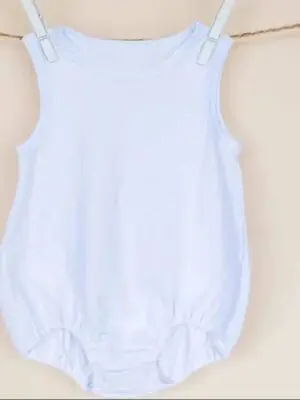 BabygrowSleevless Sublimation Blanks : White Sleeveless Baby Bodyvest with elasticated legs