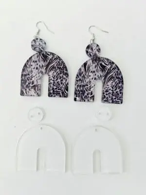 Boho Tiered earrings EARR12a Laser Sublimation Blanks : (EARR12) 3mm Blank Boho Subli Acrylic Earrings + attachments
