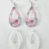 Laser Sublimation Blanks : (EARR2) 3mm Blank Subli Acrylic Hallow Tear Drop Earrings + attachments