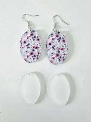 Laser Sublimation Blanks : (EARR3) 3mm Blank Subli Acrylic Oval Earrings + attachments