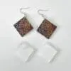 Laser Sublimation Blanks : (EARR8) 3mm Blank Subli Acrylic Square Angled Earrings + attachments