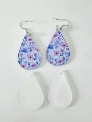 Laser Sublimation Blanks : (EARR1) 3mm Blank Subli Acrylic Tear Drop Earrings + attachments