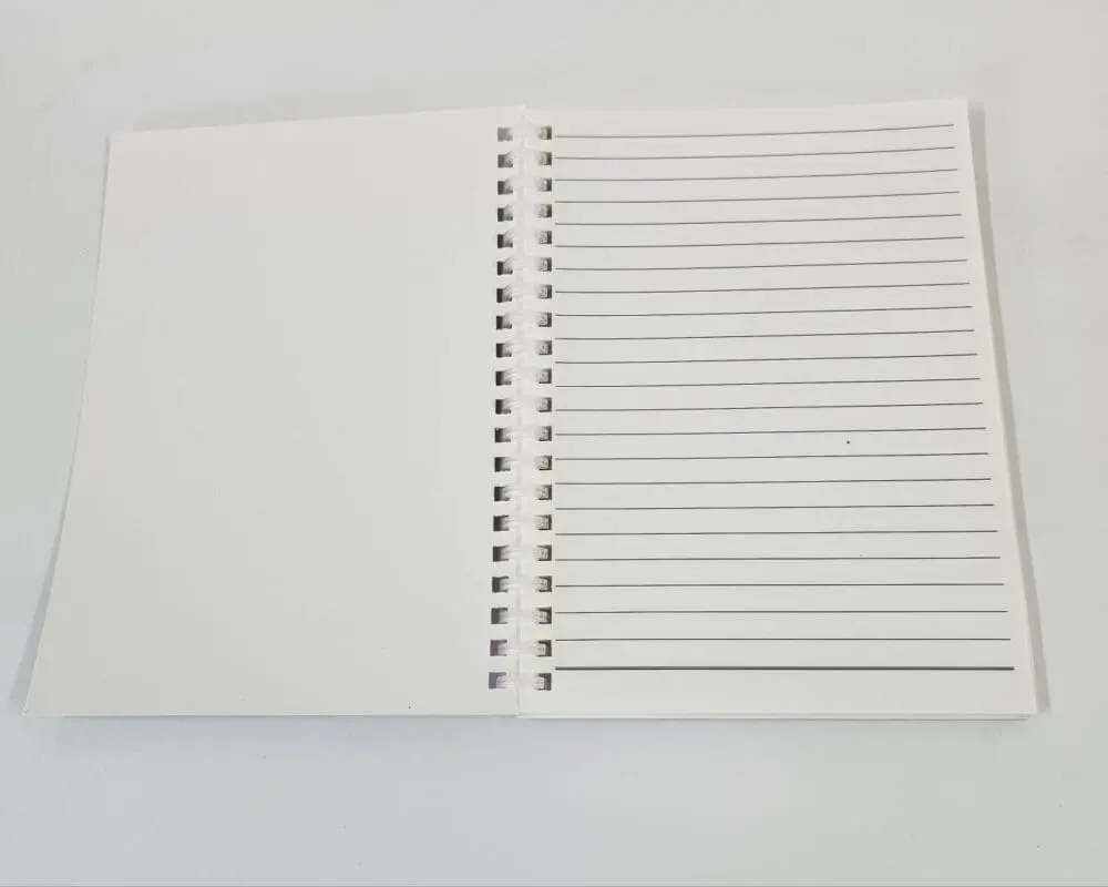 A5 Ring notebook inside (1) Sublimation Blanks : A5 & A6 Ring Bound Glossy Cardboard Notebook For Sublimation (TTX)