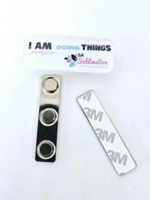 Laser Sublimation Blanks : 3 & 4mm Subli Acrylic Name Badge/Tag (6.5 by 2.5cm) [excludes pin or connector]