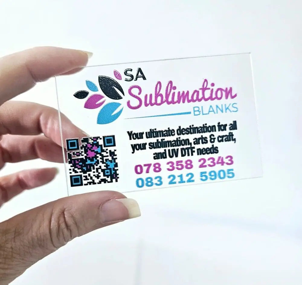 UV DTF : Acrylic Business Cards Direct Print (1, 1.5mm)