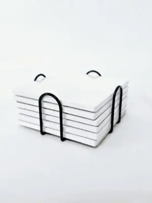 Sublimation Blanks : Round & Square Ceramic Coasters With Metal Holder (TTX)
